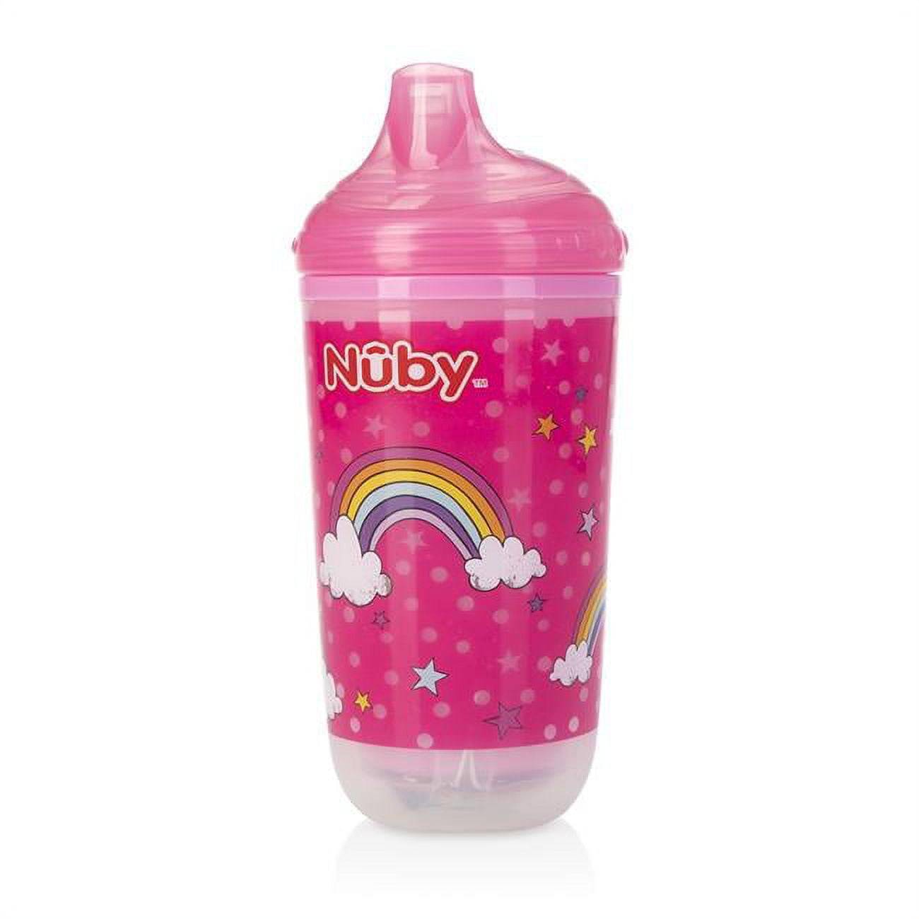 2346685 10 Oz Insulated Light-up No Spill Sippy Cup, Pink Rainbow - Case Of 24