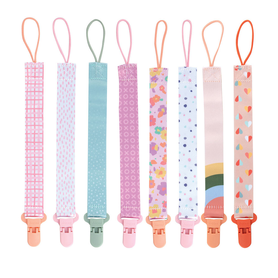 DDI 2367442  Printed Fabric Pacifinders w/Plastic Clasp - 0+ Months, 2 Pack case of 48