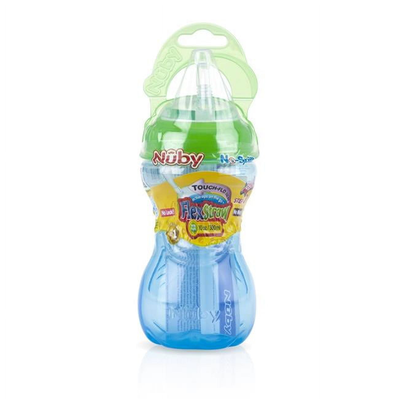2362486 10 oz 12 Month Flex Straw Nuby No-Spill Click-It Cups, Assorted Color - Pack of 48