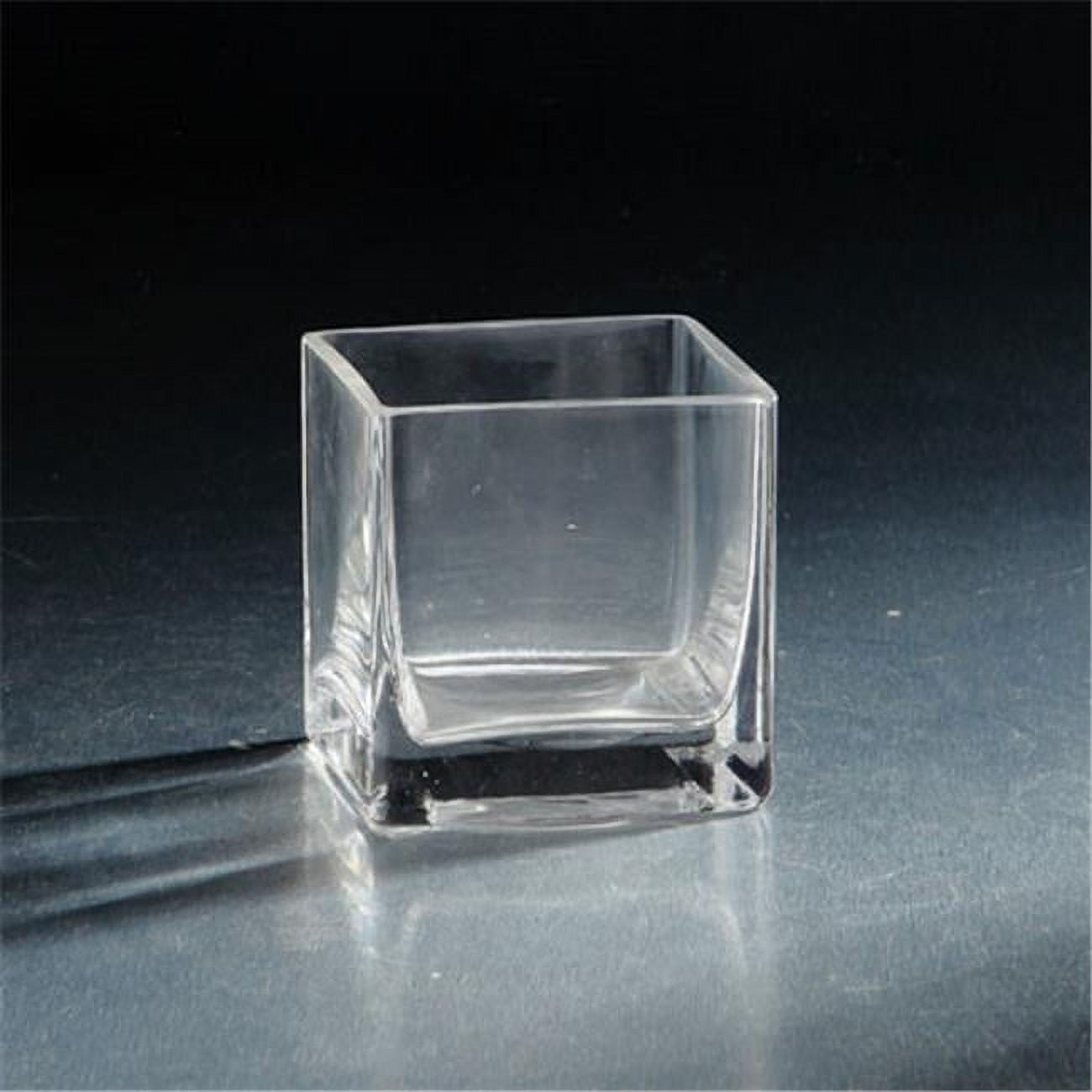 08804c 4 X 4 X 4 In. Square Glass Votive, Clear