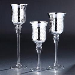 11 X 4.5 In. Glass Candle Holder, Clear