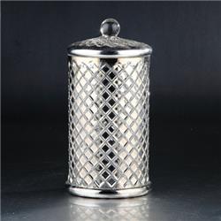 12 X 6.5 In. Glass Jar With Lid, Silver