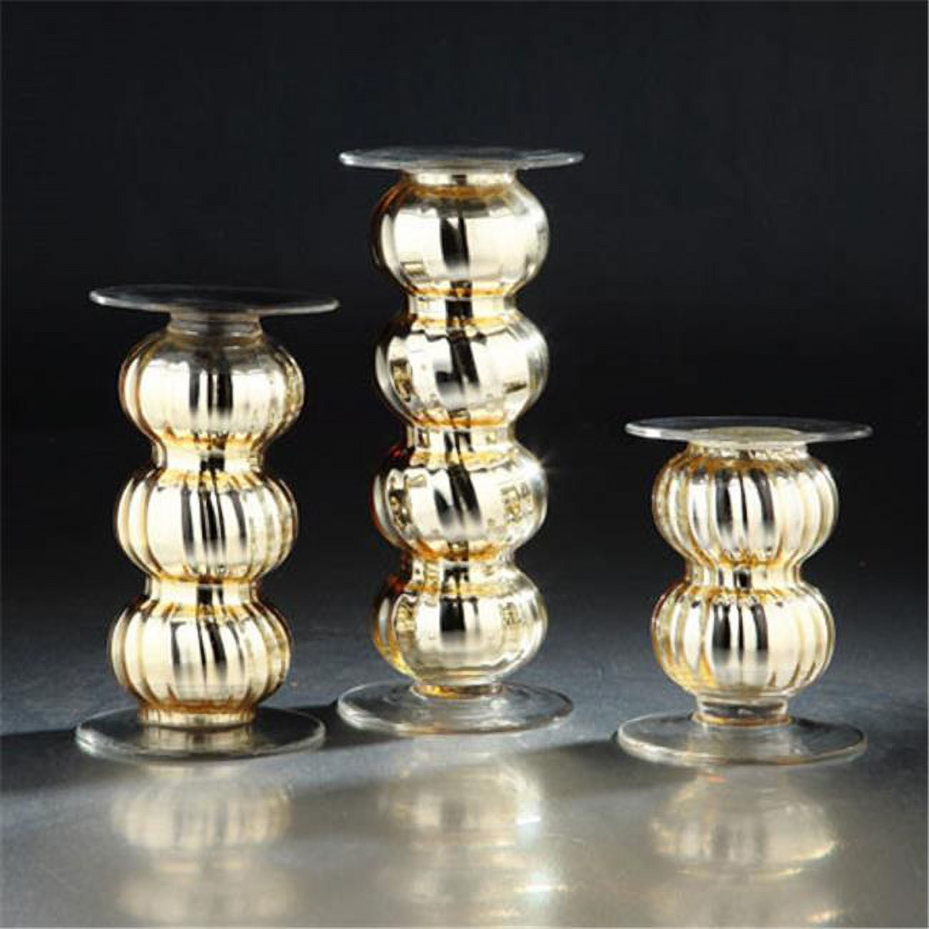 51681 6 X 4.5 In. Glass Candle Holder, Gold
