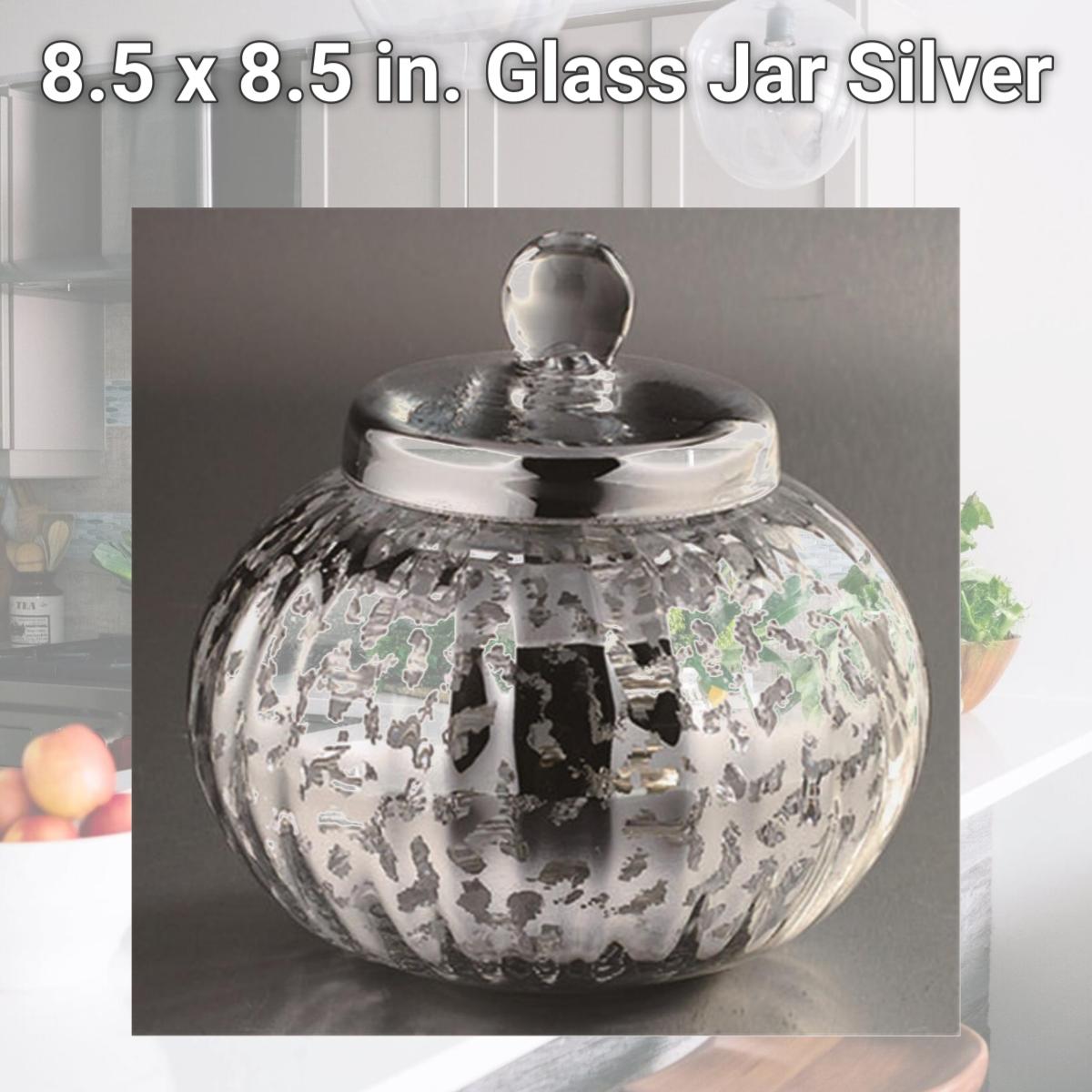 Picture of Diamond Star 57023 8.5 x 8.5 in. Glass Jar, Silver