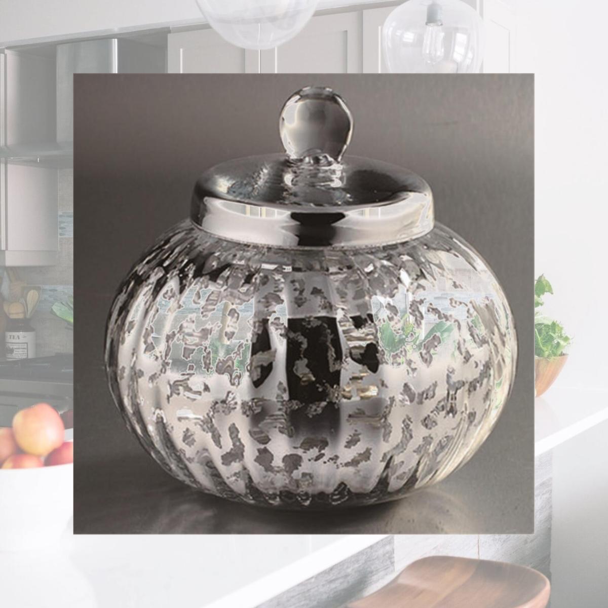 Picture of Diamond Star 57023 8.5 x 8.5 in. Glass Jar, Silver
