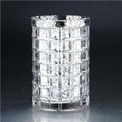 7.5 X 5 In. Glass Vase, Silver