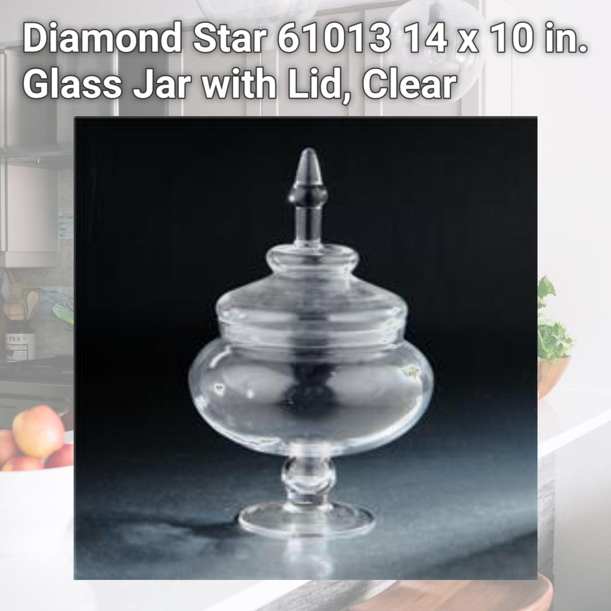 Picture of Diamond Star 61013 14 x 10 in. Glass Jar with Lid, Clear