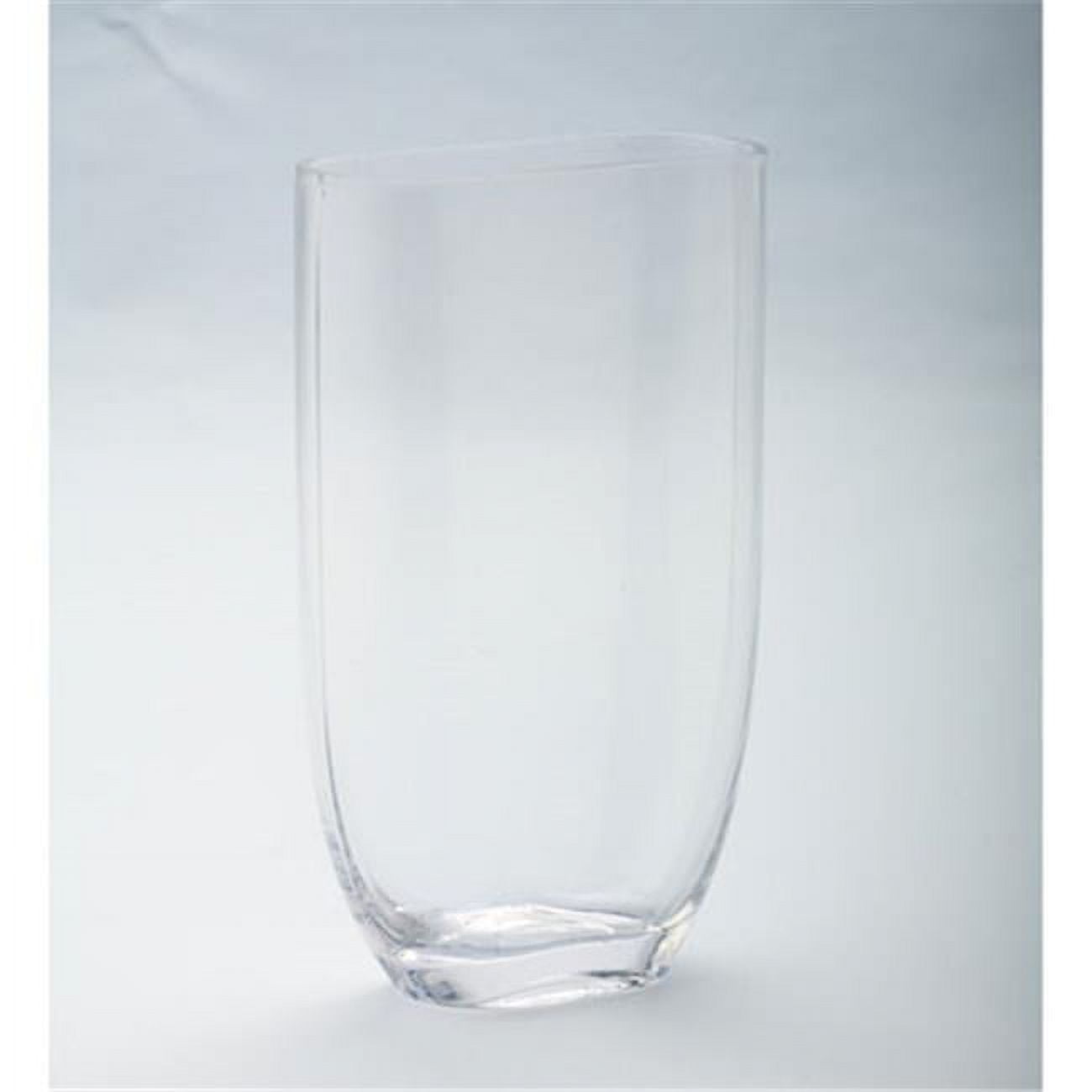 8.5 X 2.5 X 5 In. Tapered Oval Glass Vase, Clear