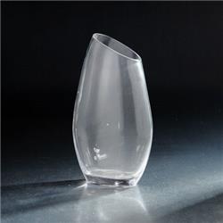 12 X 3.5 X 7 In. Angled Rim Vase, Clear