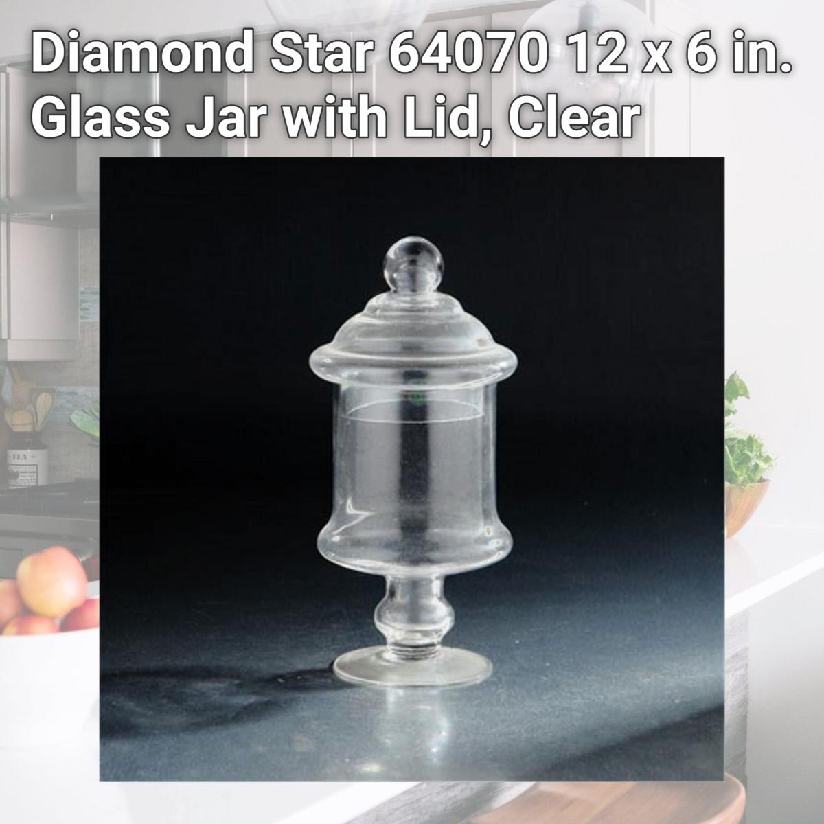 Picture of Diamond Star 64070 12 x 6 in. Glass Jar with Lid, Clear