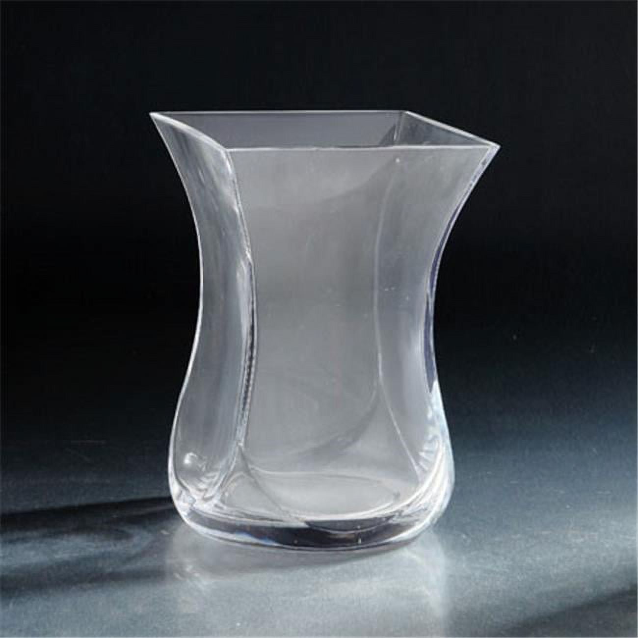 9 X 6 X 6 In. Tapered Square Glass Vase, Clear