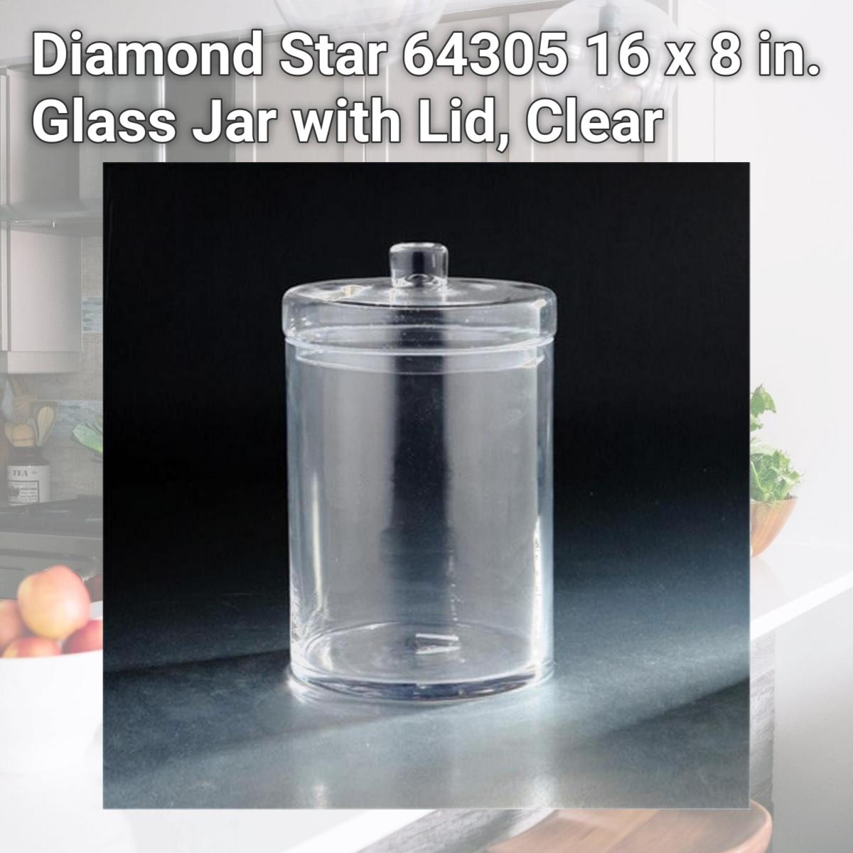 Picture of Diamond Star 64305 16 x 8 in. Glass Jar with Lid, Clear