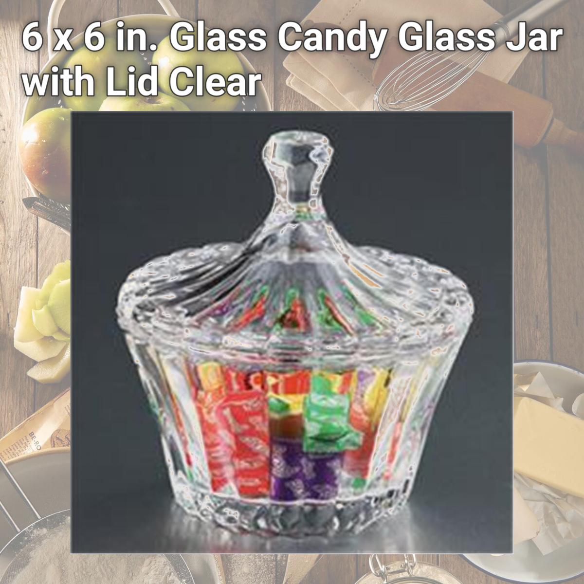 Picture of Diamond Star 68023 6 x 6 in. Glass Candy Glass Jar with Lid, Clear