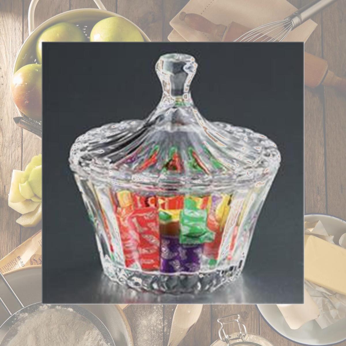 Picture of Diamond Star 68023 6 x 6 in. Glass Candy Glass Jar with Lid, Clear