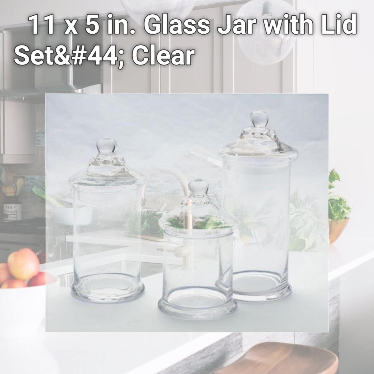 Picture of Diamond Star 74003 11 x 5 in. Glass Jar with Lid Set, Clear