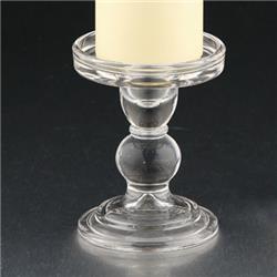 74103 4.5 X 3.5 In. Glass Candle Holder, Clear