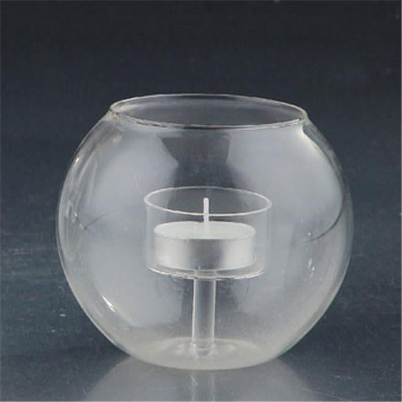 77001 3.5 X 4.5 In. Glass Candle Holder, Clear