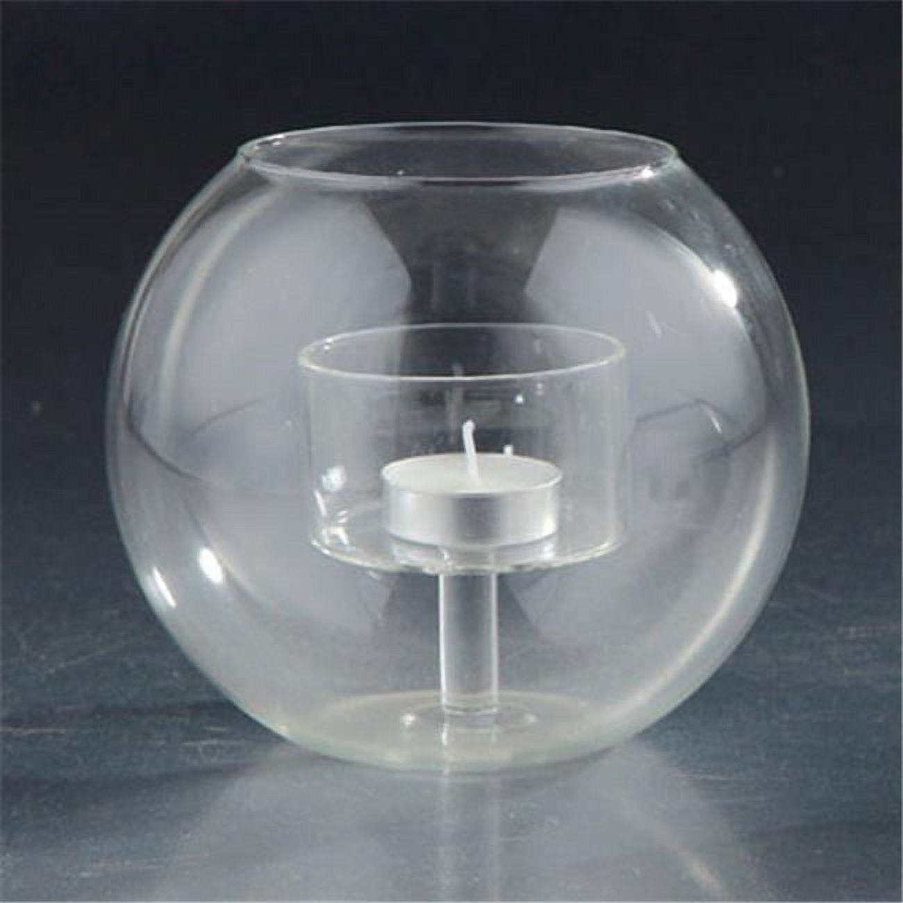 77002 5.5 X 6 In. Glass Candle Holder, Clear