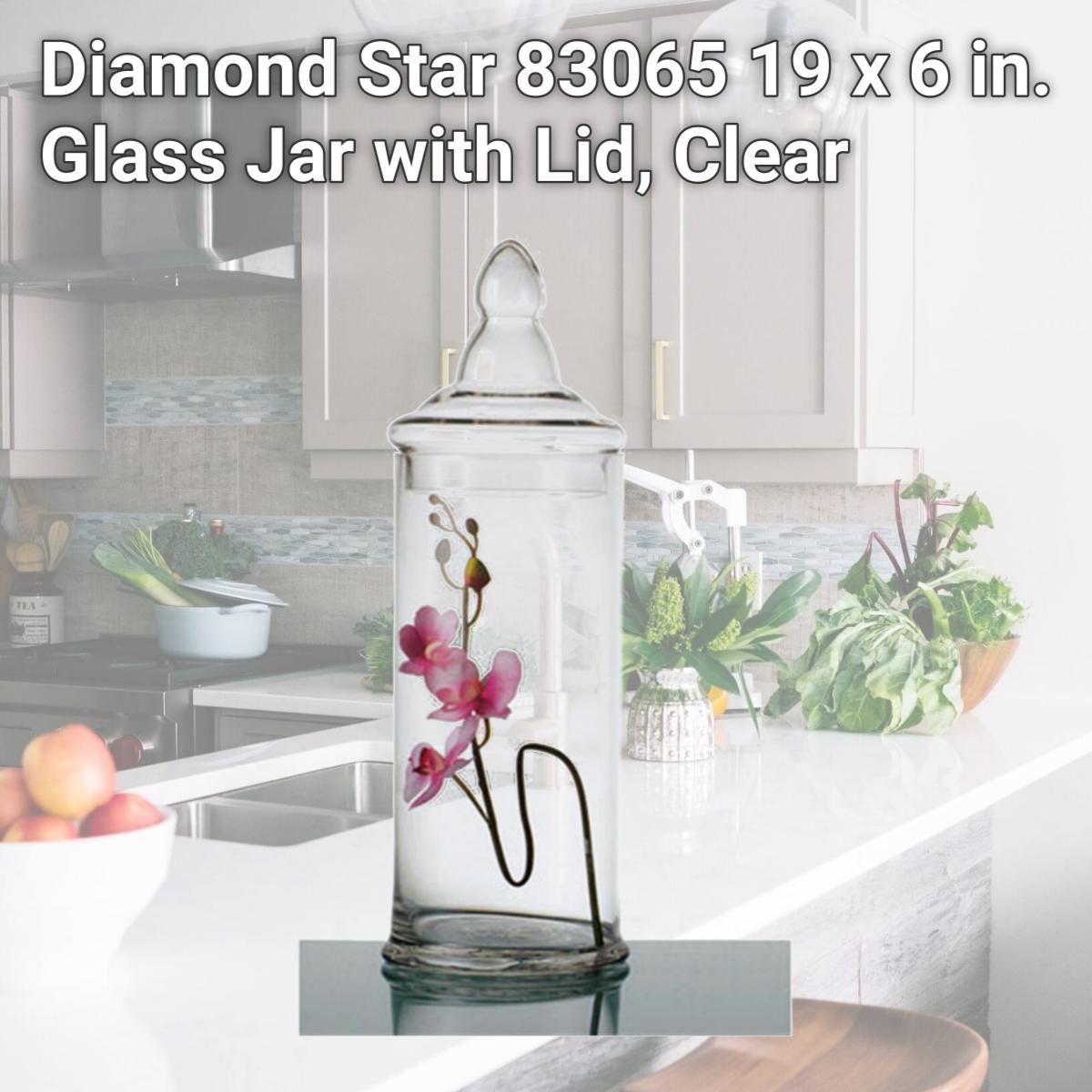 Picture of Diamond Star 83065 19 x 6 in. Glass Jar with Lid, Clear
