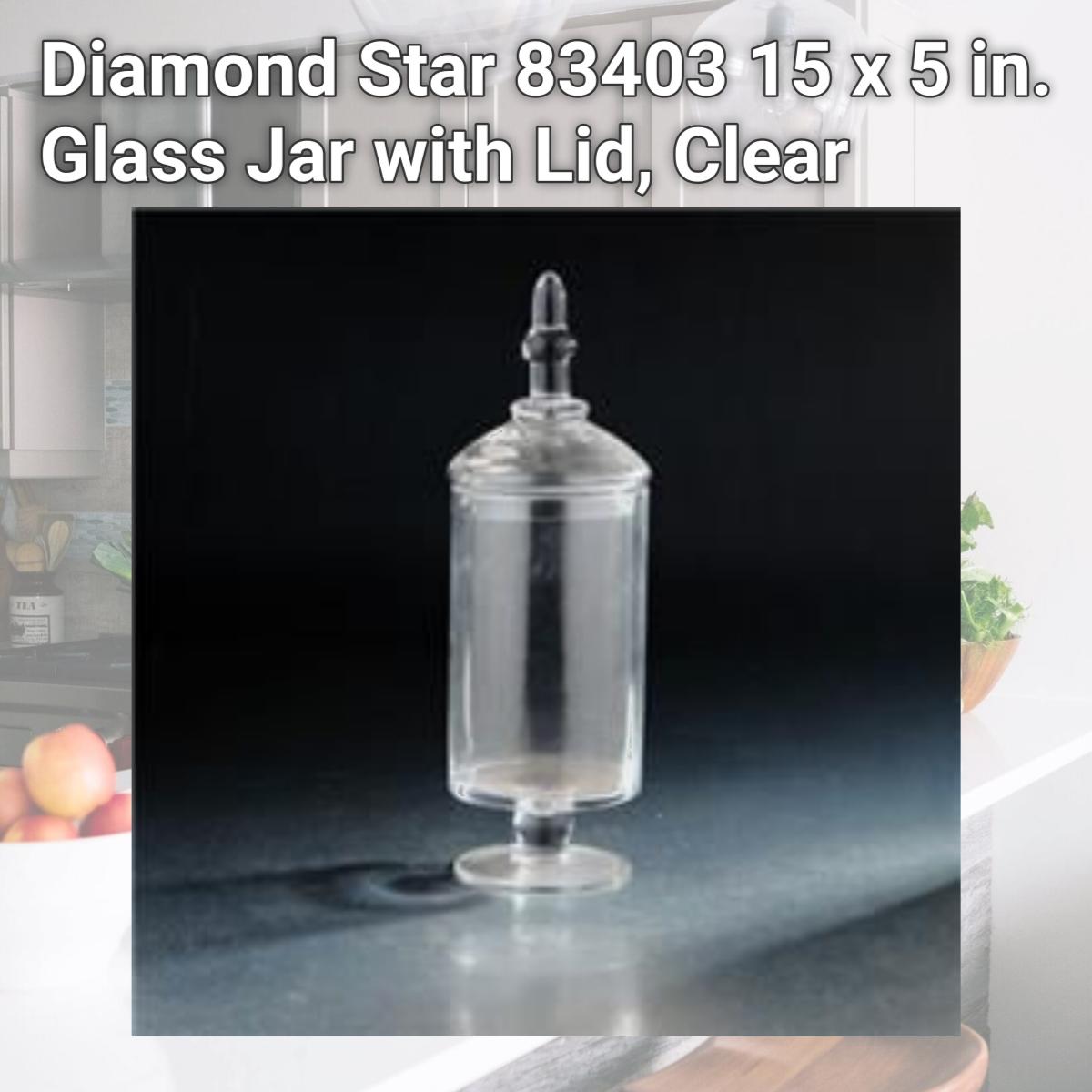 Picture of Diamond Star 83403 15 x 5 in. Glass Jar with Lid, Clear