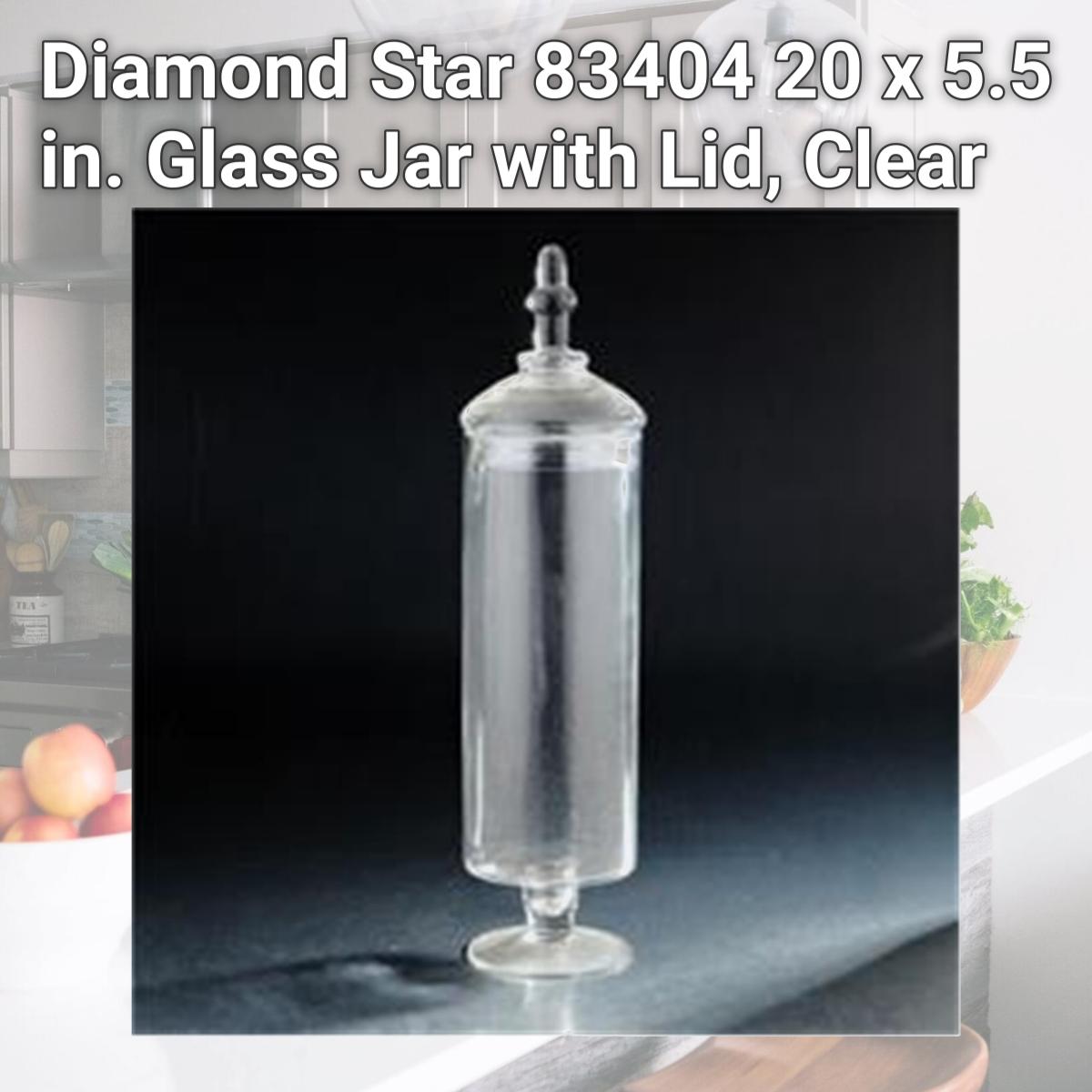 Picture of Diamond Star 83404 20 x 5.5 in. Glass Jar with Lid, Clear