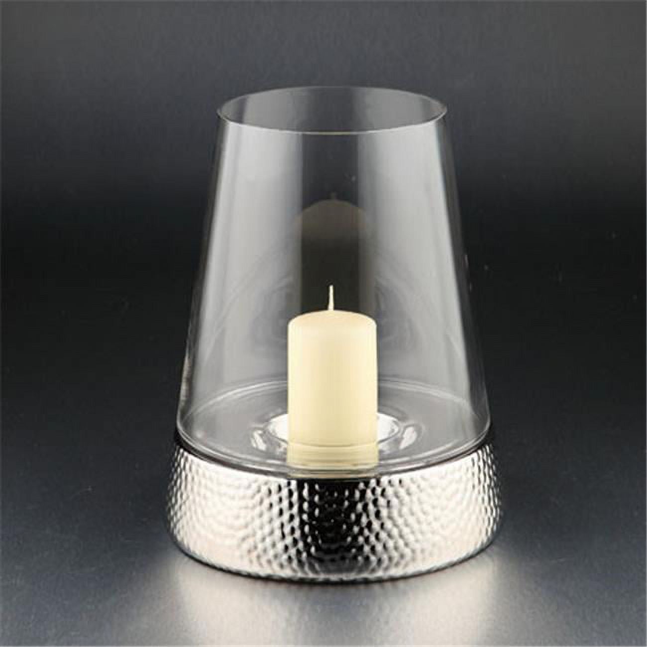 86411 8 X 6 In. Hurricane Candle Holder, Silver