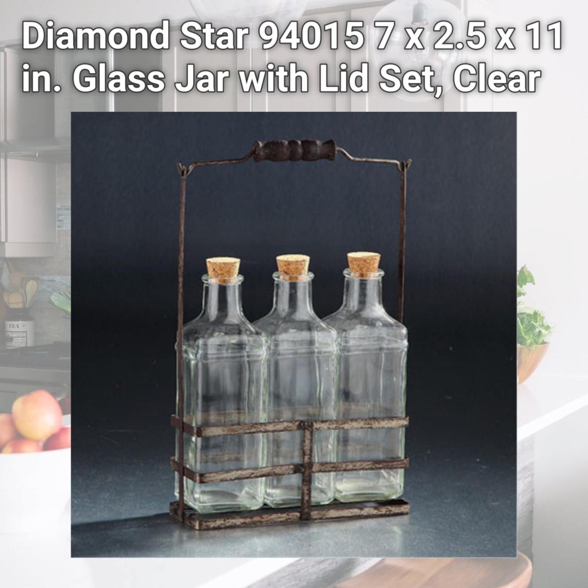Picture of Diamond Star 94015 7 x 2.5 x 11 in. Glass Jar with Lid Set, Clear