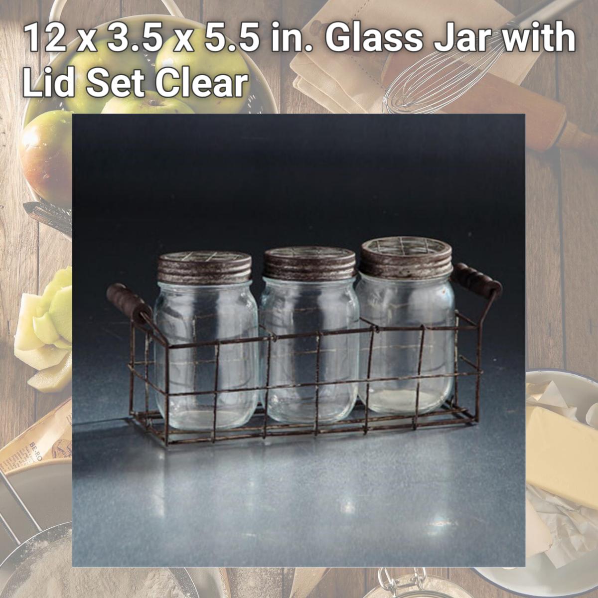 Picture of Diamond Star 94019 12 x 3.5 x 5.5 in. Glass Jar with Lid Set, Clear