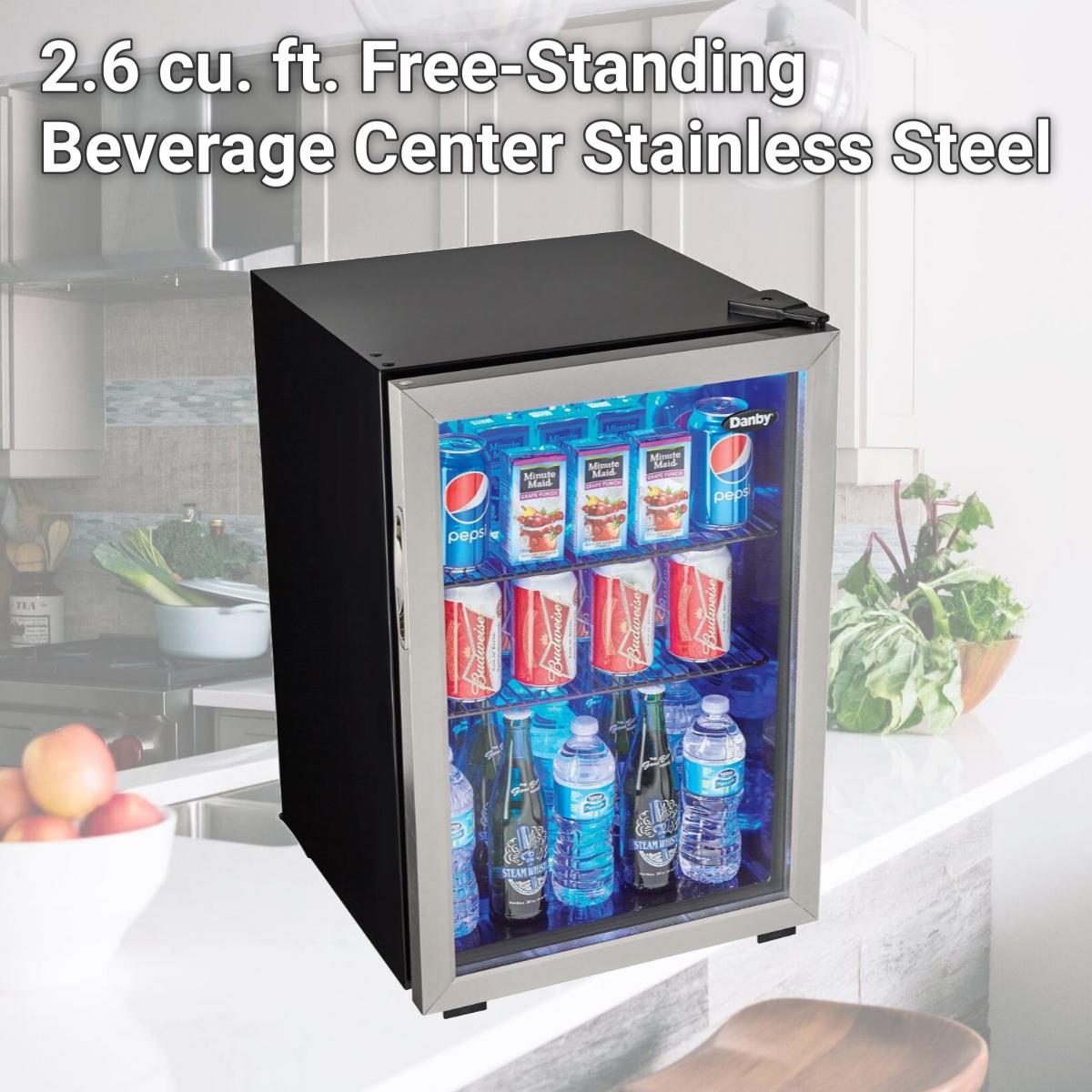 Picture of Danby DBC026A1BSSDB 2.6 cu. ft. Free-Standing Beverage Center, Stainless Steel