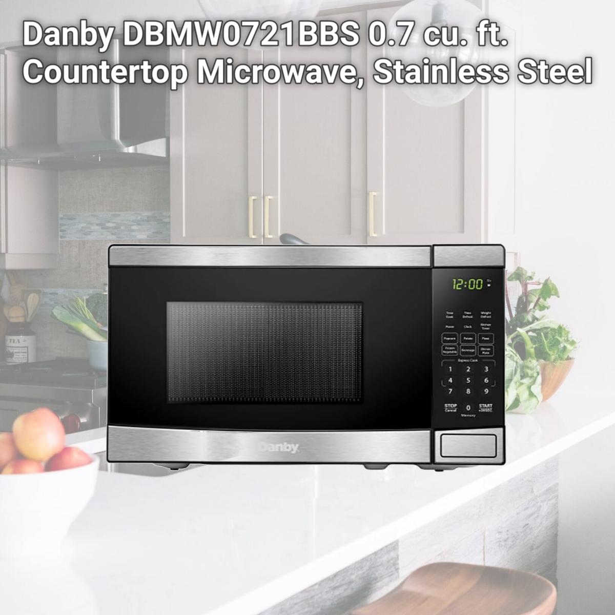 Picture of Danby DBMW0721BBS 0.7 cu. ft. Countertop Microwave, Stainless Steel
