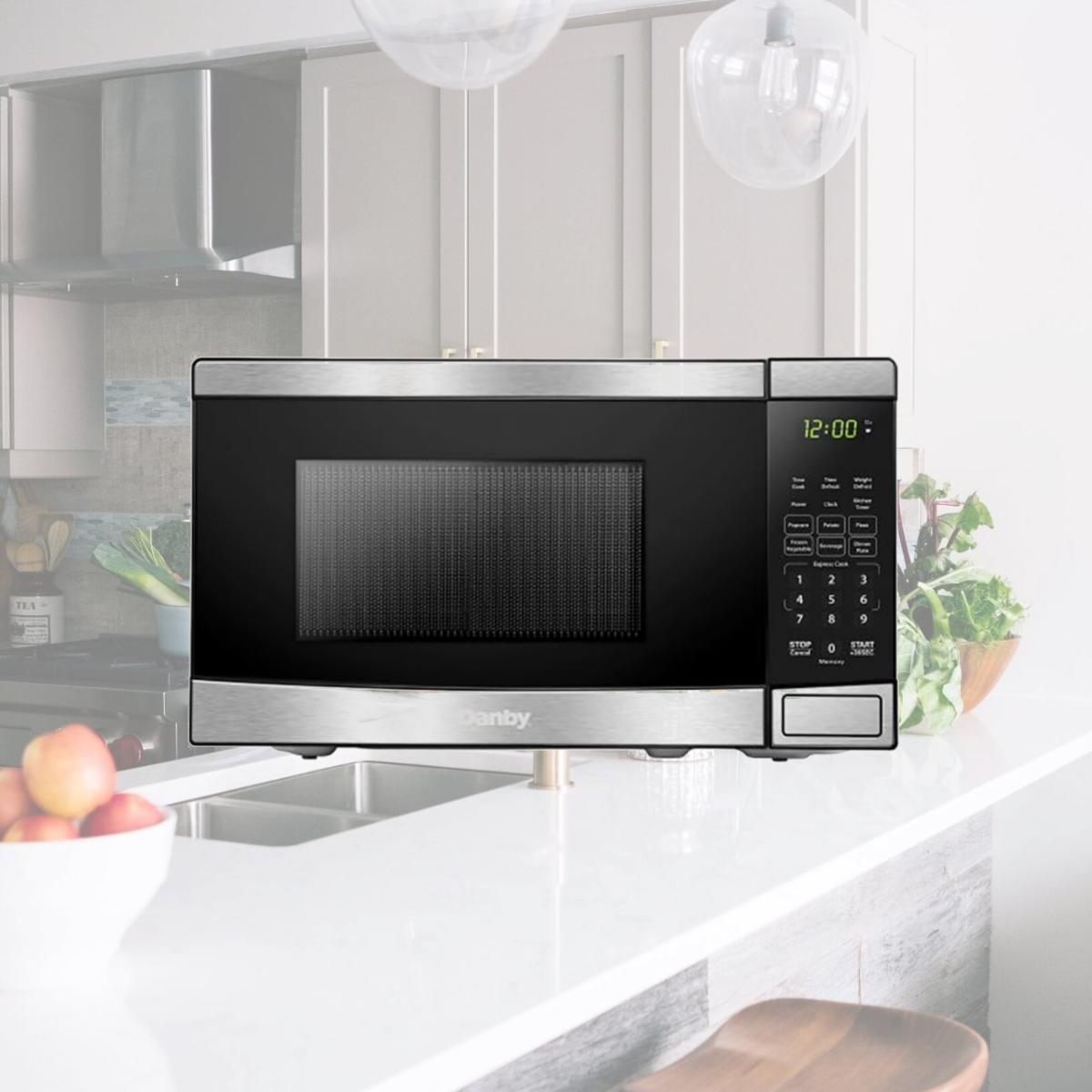 Picture of Danby DBMW0721BBS 0.7 cu. ft. Countertop Microwave, Stainless Steel