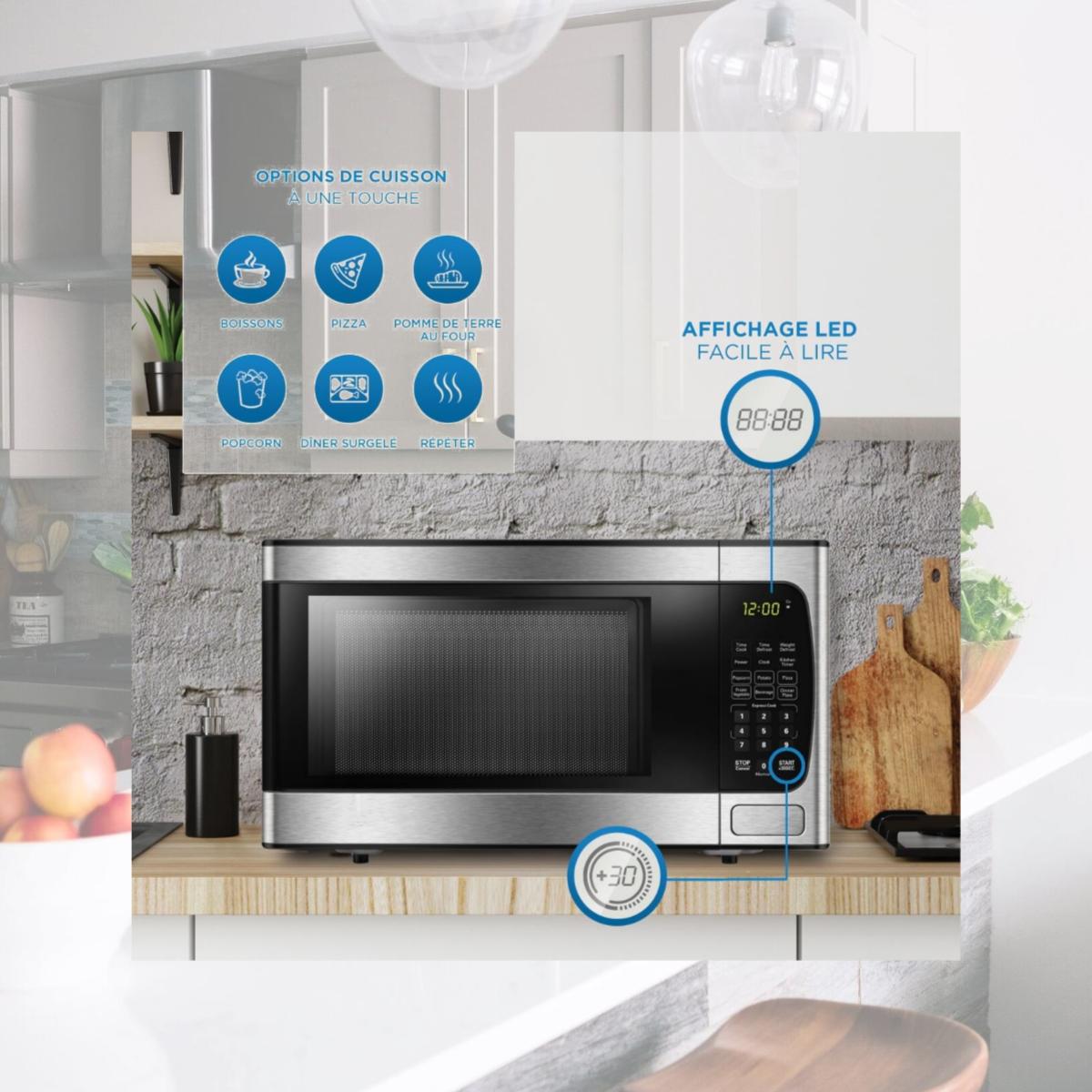 Picture of Danby DBMW0924BBS 0.9 cu. ft. Countertop Microwave, Stainless Steel