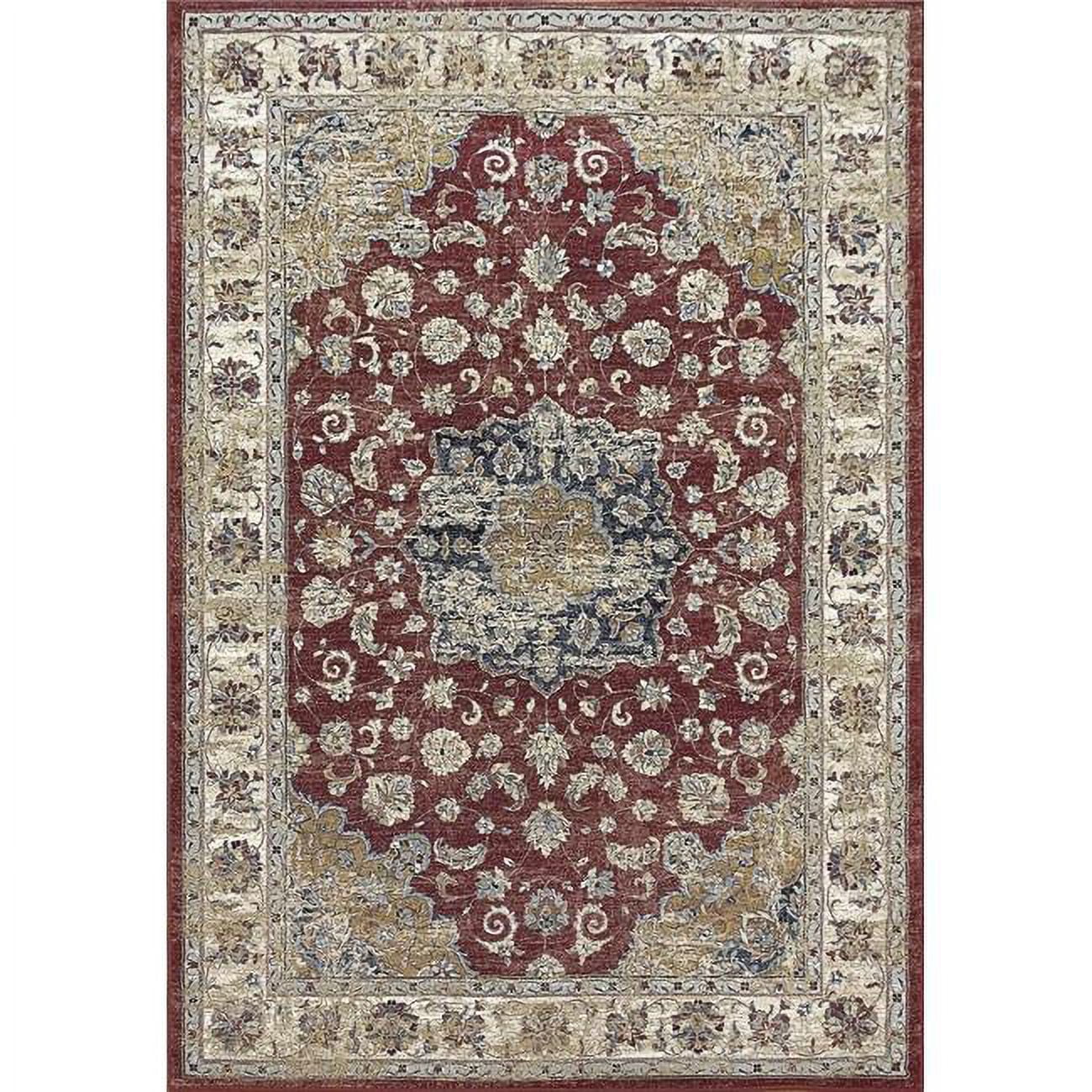An710575591464 6 Ft. 7 In. X 9 Ft. 6 In. Ancient 57559 Rectangle Traditional Rug - 1464 Red & Ivory
