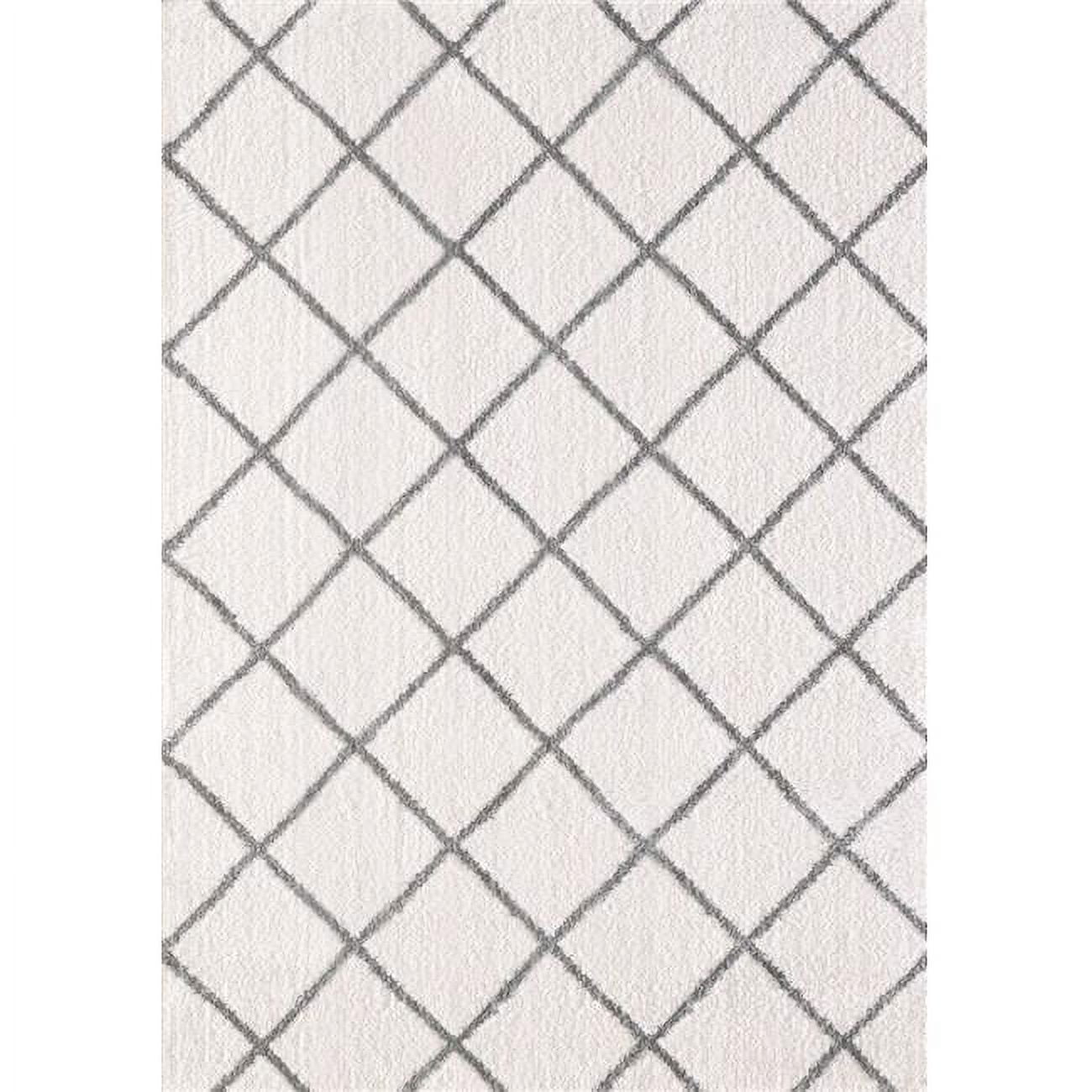 Si10145920110 9 Ft. 2 In. X 12 Ft. 10 In. Silky Shag 5920 Rectangle Contemporary Rug - 110 Ivory & Silver