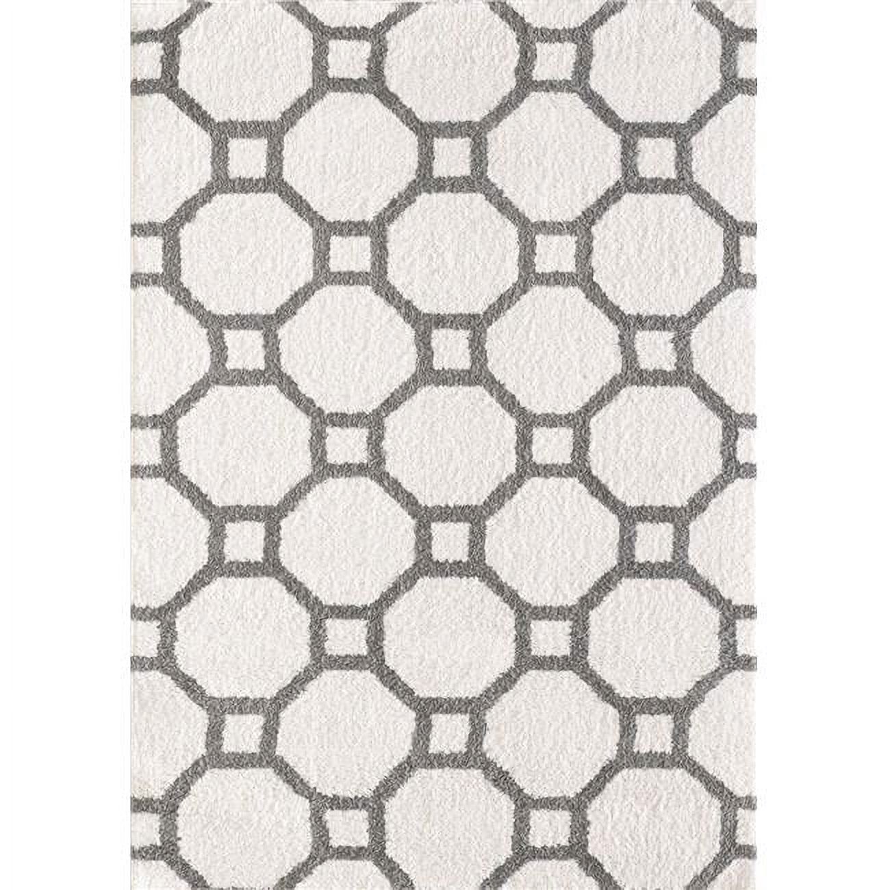 Si10145903119 9 Ft. 2 In. X 12 Ft. 10 In. Silky Shag 5903 Rectangle Contemporary Rug - 119 White & Silver