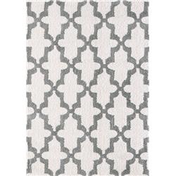 Si7105906110 6 Ft. 7 In. X 9 Ft. 6 In. Silky Shag 5906 Rectangle Contemporary Rug - 110 White & Silver