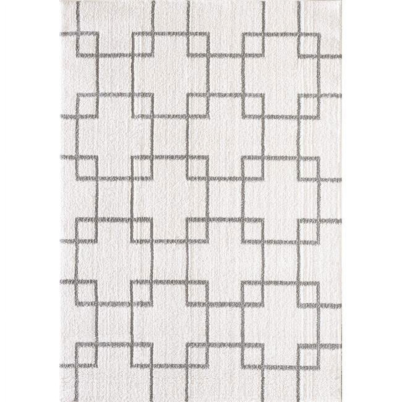 Si245901119 2 Ft. X 3 Ft. 3 In. Silky Shag 5901 Rectangle Contemporary Rug - 119 Ivory & Silver