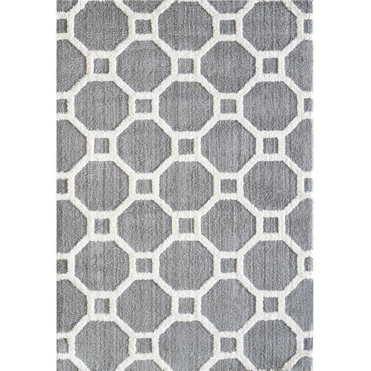 Si10145903901 9 Ft. 2 In. X 12 Ft. 10 In. Silky Shag 5903 Rectangle Contemporary Area Rug - 901 Silver & White