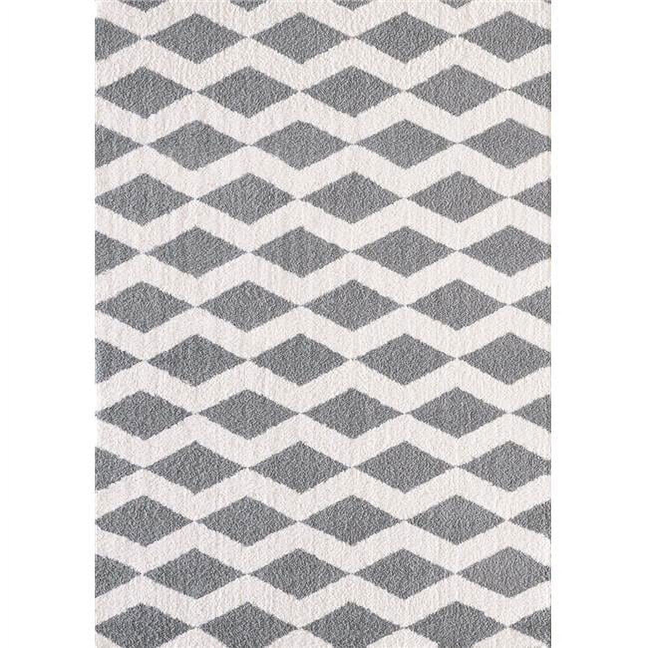 Si10145904119 9 Ft. 2 In. X 12 Ft. 10 In. Silky Shag 5904 Rectangle Transitional Rug - 119 White & Silver