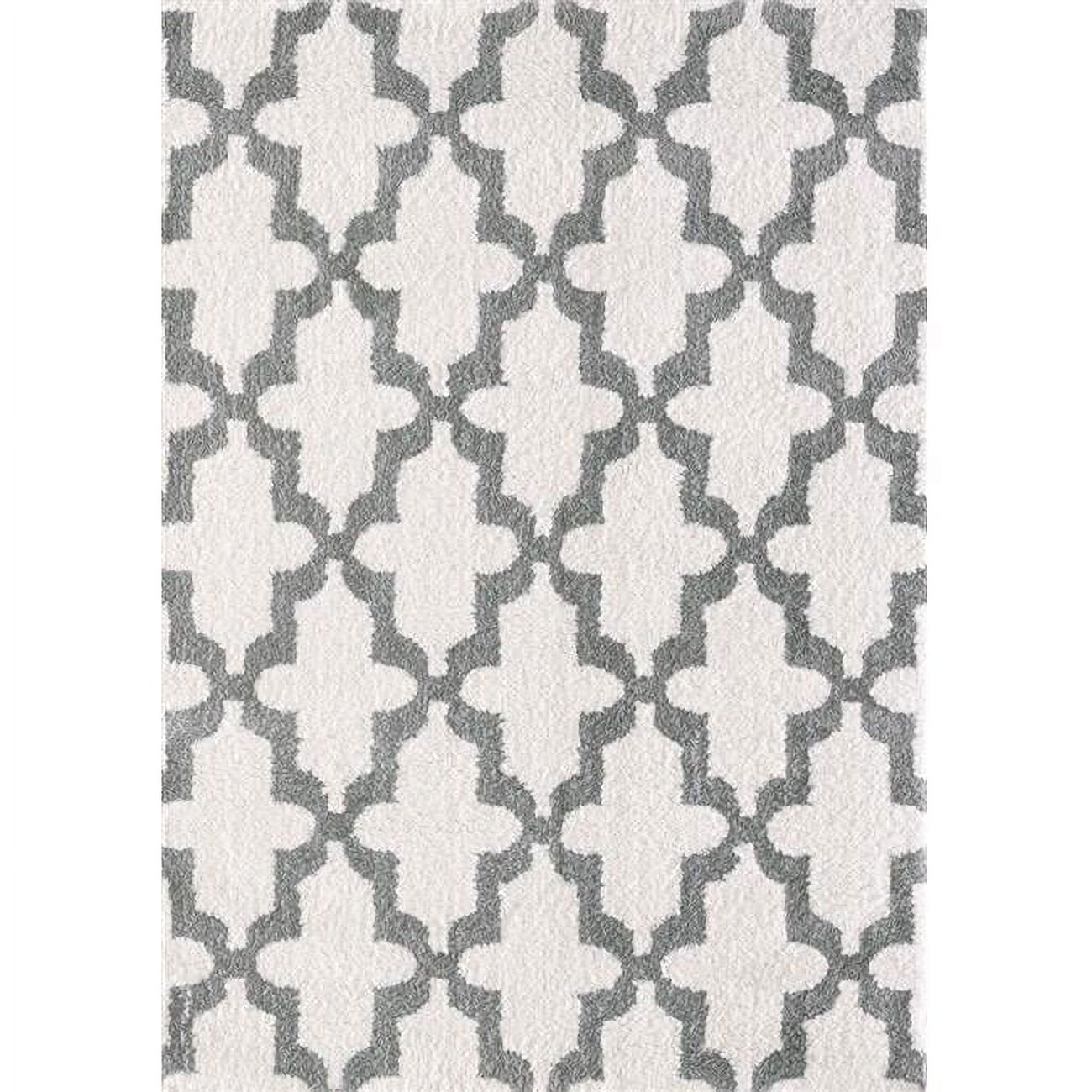 Si10145906110 9 Ft. 2 In. X 12 Ft. 10 In. Silky Shag 5906 Rectangle Transitional Rug - 110 White & Silver