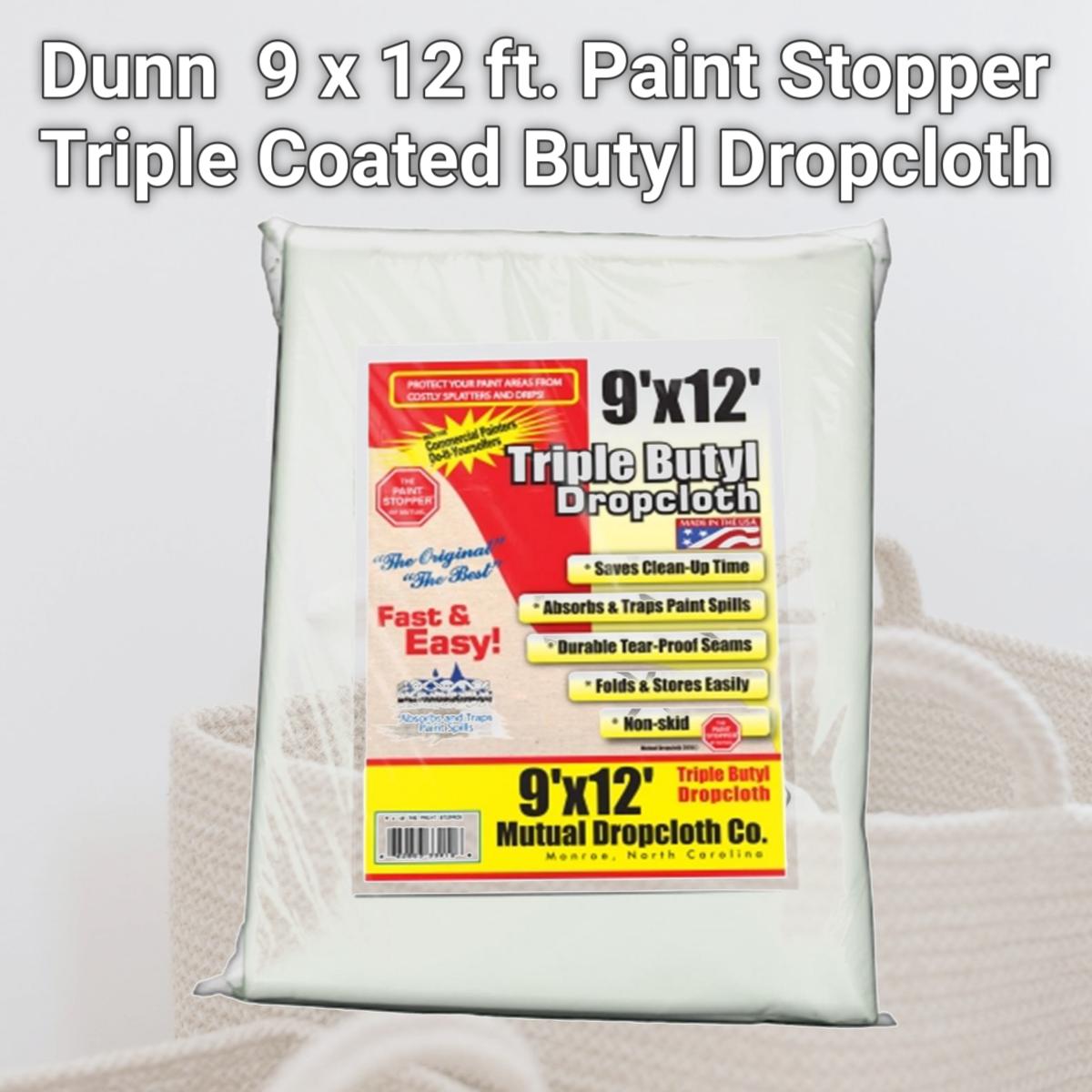 Picture of Dunn 33912 9 x 12 ft. Paint Stopper Triple Coated Butyl Dropcloth