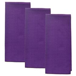 Ork330-cpur Solid Waffle Weave Tea Towel, College Purple