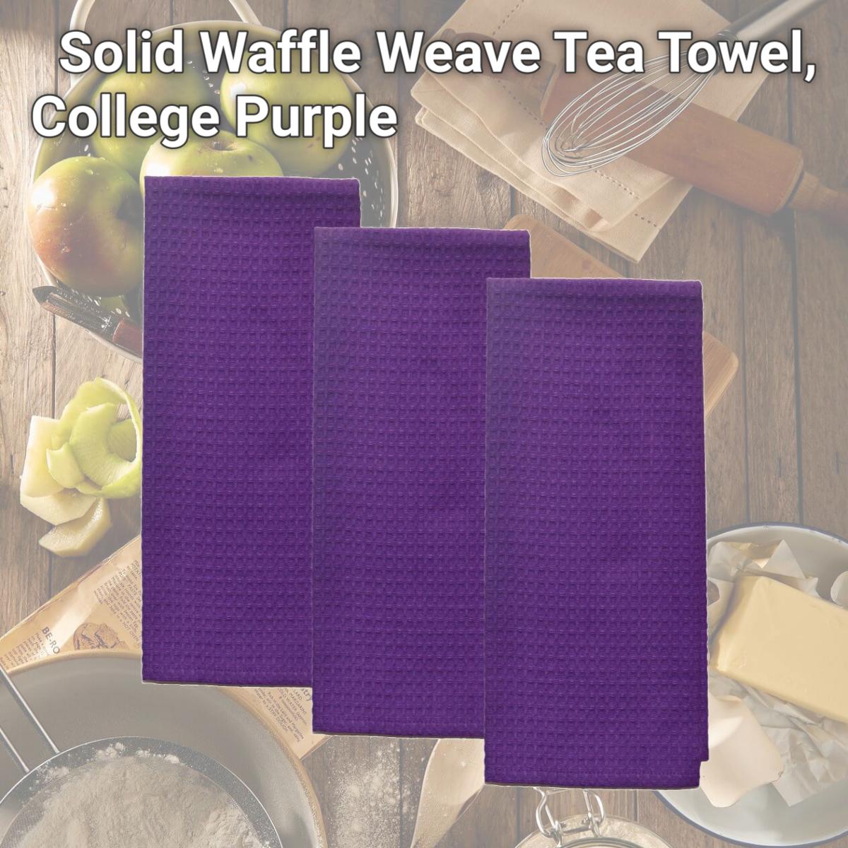 Picture of Dunroven House ORK330-CPUR Solid Waffle Weave Tea Towel, College Purple