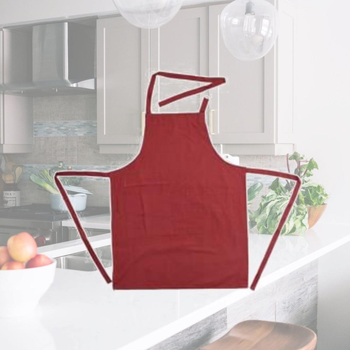Picture of Dunroven House RK104A-R Solid Adult Apron, Red