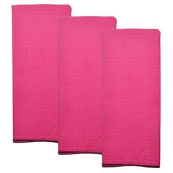 Ork330-pink Solid Waffle Weave Tea Towel, Pink