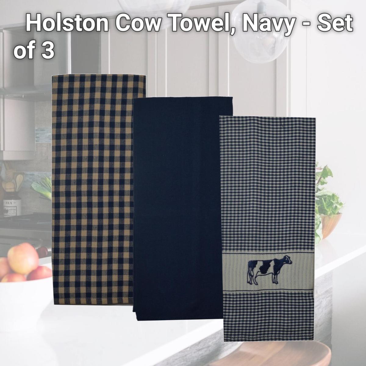 Picture of Dunroven House R100-200 Holston Cow Towel, Navy - Set of 3