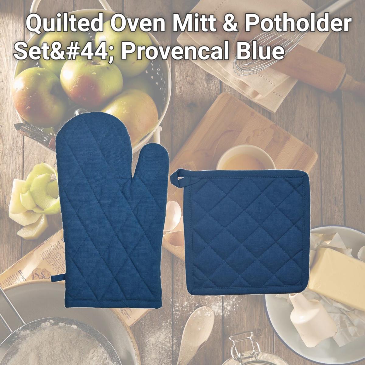 Picture of Dunroven House ORK104MP-PB Quilted Oven Mitt & Potholder Set, Provencal Blue