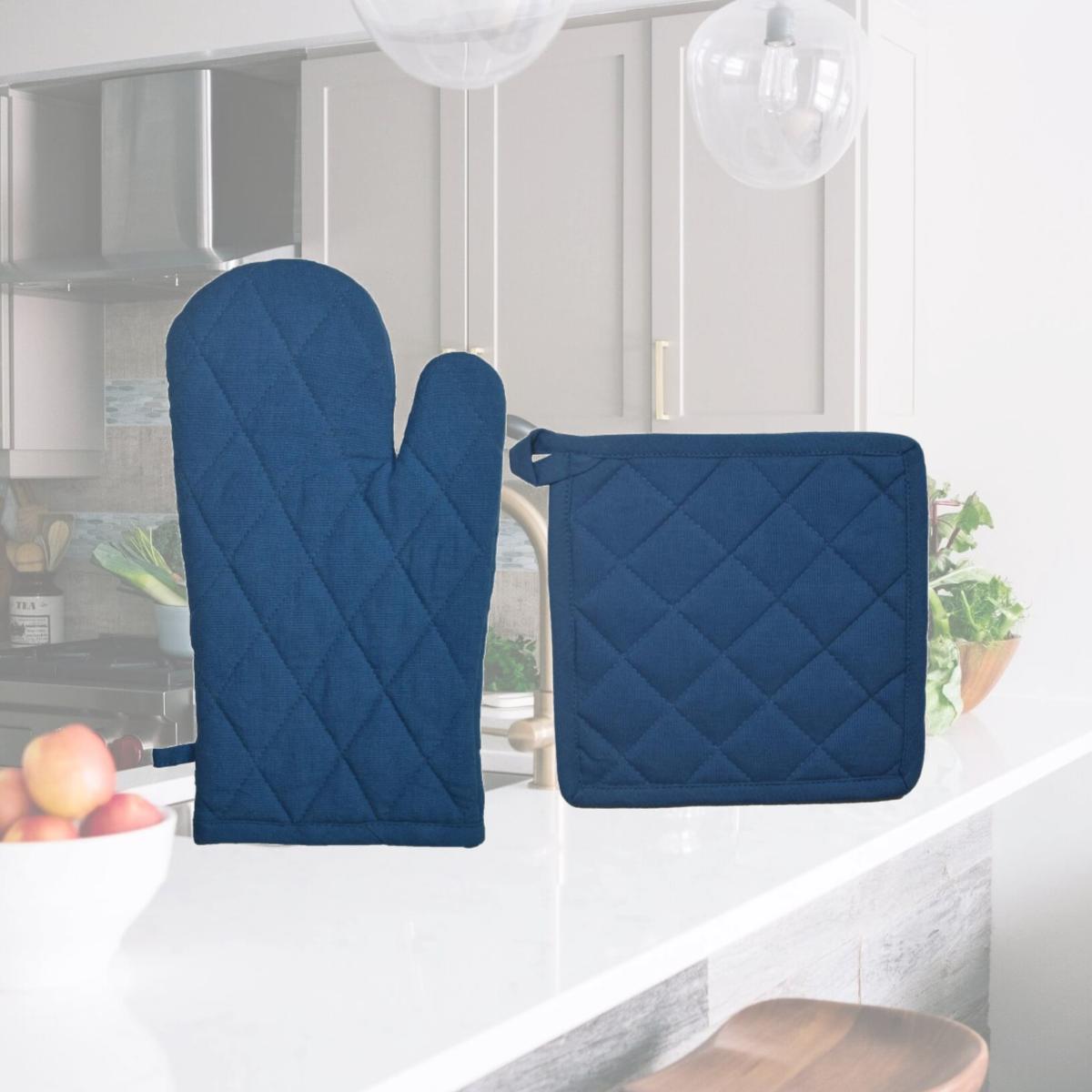 Picture of Dunroven House ORK104MP-PB Quilted Oven Mitt & Potholder Set, Provencal Blue