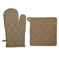 Ork104mp-whe Quilted Oven Mitt & Potholder Set, Wheat