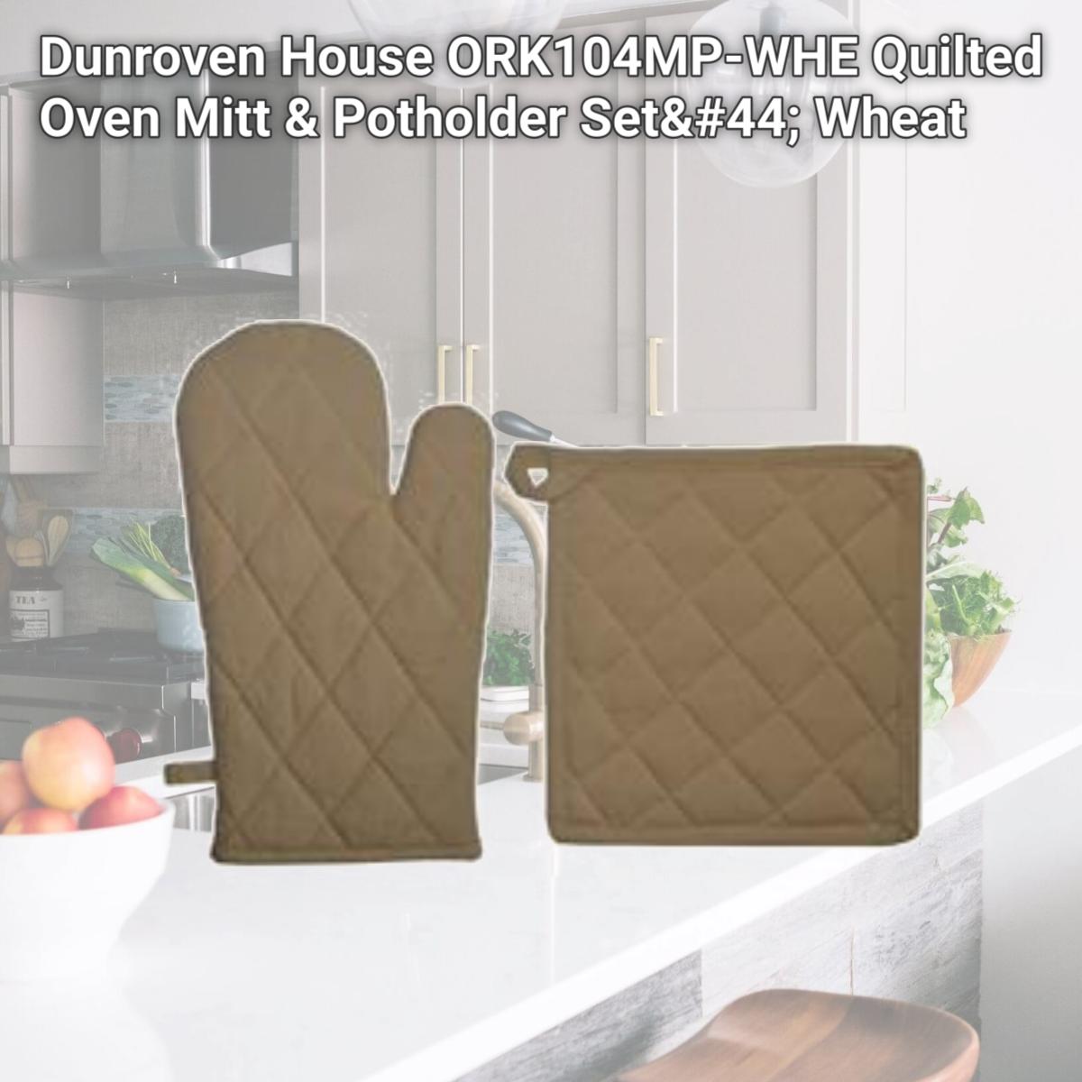 Picture of Dunroven House ORK104MP-WHE Quilted Oven Mitt & Potholder Set, Wheat